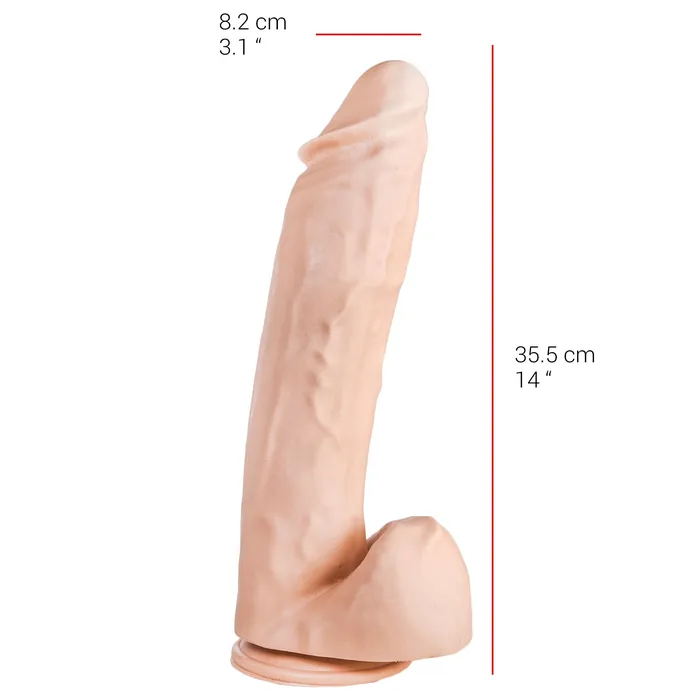 515 line - Dildo - 36 x 8.2 cm - Met Zuignap - Lichte Huidskleur | 515 Dildos