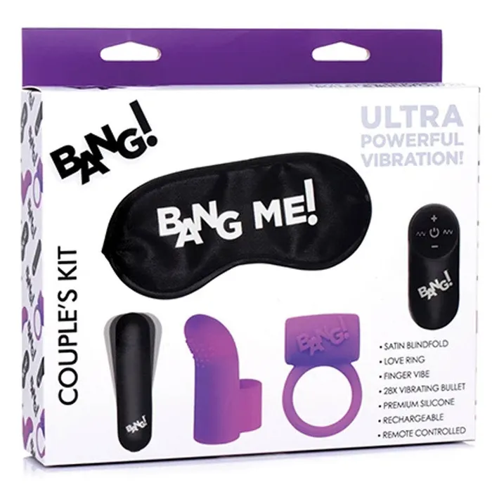 Bang Couples Love Ring Finger Vibe Bullet Blindfold Kit XR Brand Vibrators