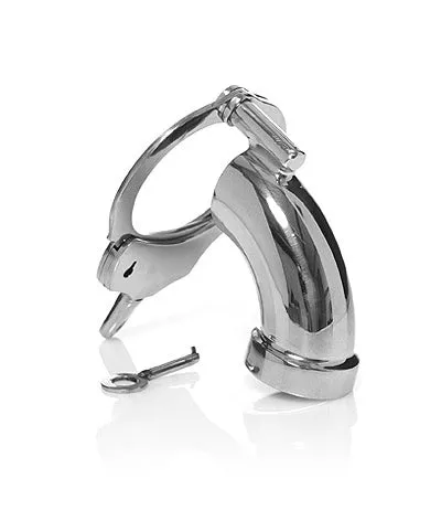 Black Label Male Sex Toys Black Label The Cuff Chastity Cage Met Handboei als Scrotumring