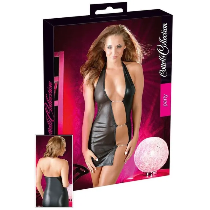 Cottelli Collection Party Lingerie Vibrators Vestitino bipartito wetlook e trasparente S