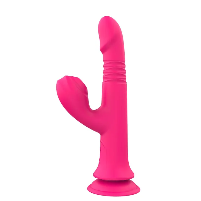 Delfi Toys Female Sex Toys The Wave Thruster Sucker Stotende Vibrator met Zuignap en Clitoris Sucker Roze