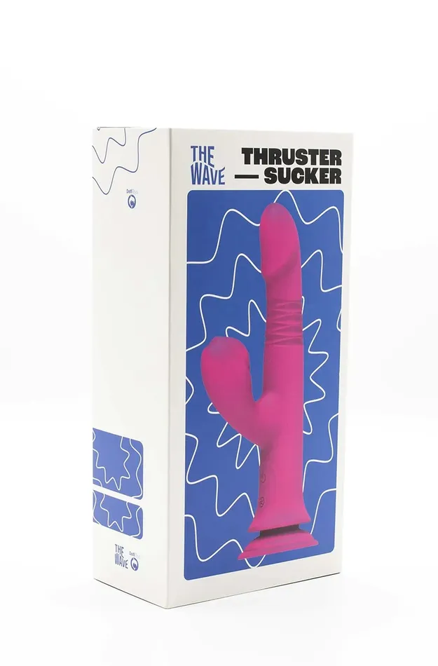 Delfi Toys Female Sex Toys | The Wave - Thruster Sucker - Stotende Vibrator met Zuignap en Clitoris Sucker - Roze