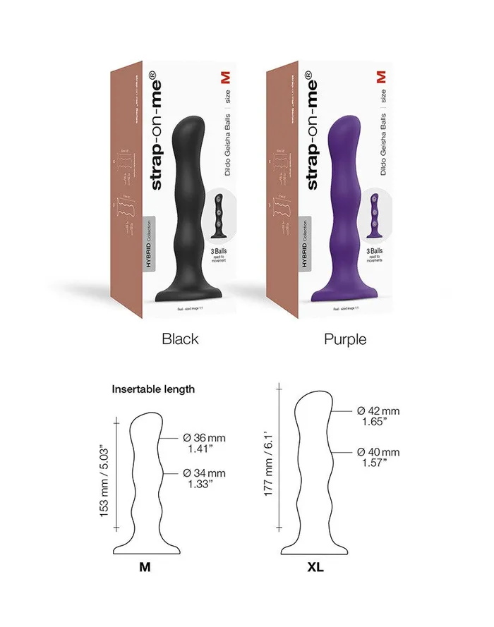 Female Sex Toys | Strap-On-Me Strap-On-Me - Anaal Dildo/Buttplug Geisha Balls Met Losse Roterende Balletjes - Paars