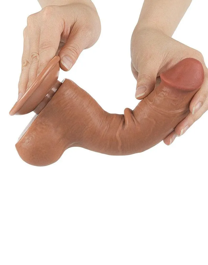 Lovetoy - Dildo Met Sliding Skin Technologie - 20  x 3.9 cm - Verwijderbare Zuignap - Medium Huidskleur | Lovetoy Dildos