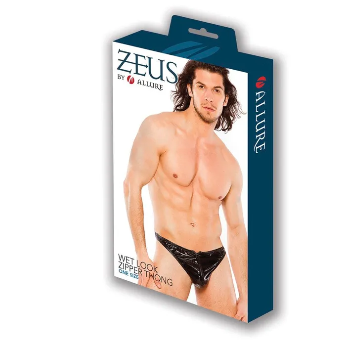 Male Sex Toys | Allure Lingerie Zeus Wet Look Zipper Sexy Thong