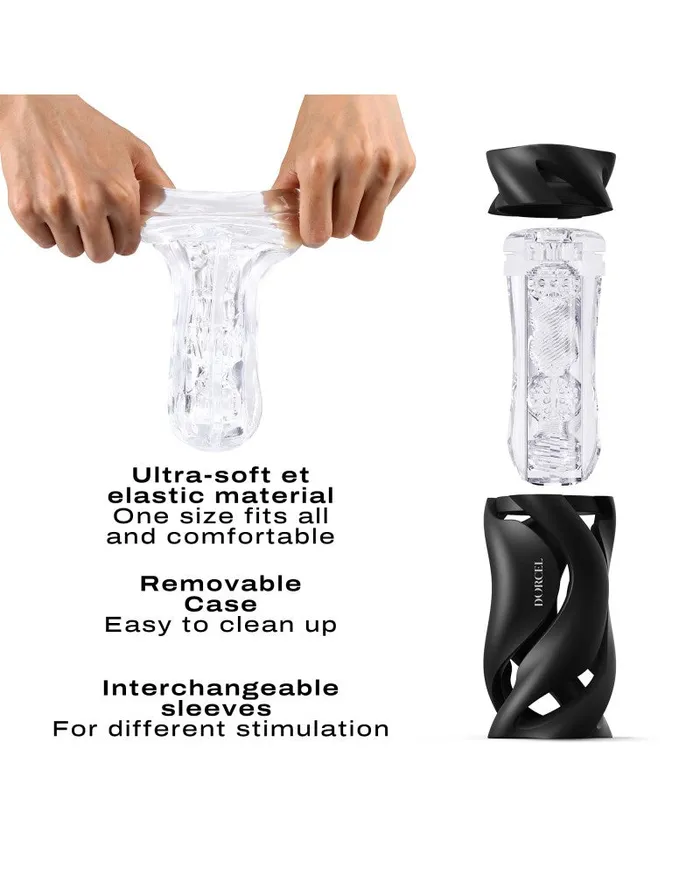 Male Sex Toys | Dorcel - Masturbator Met Sleeve Deep Blow - Zwart - Dorcel