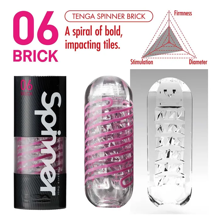 Tenga - Spinner Brick Masturbator - Transparant | Tenga Male Sex Toys