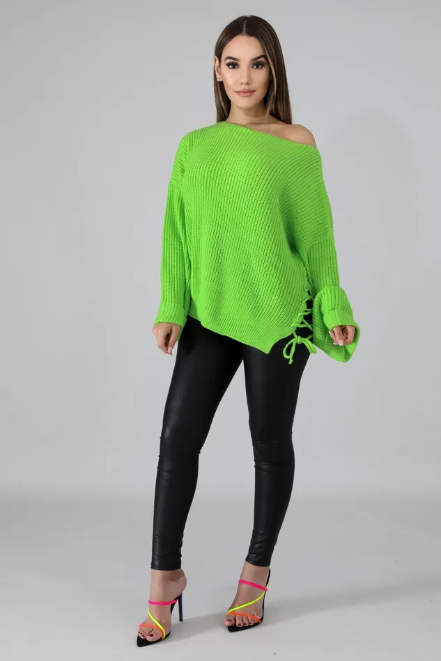 Vibrators | Intimate Play Green Knit Braid Sweater