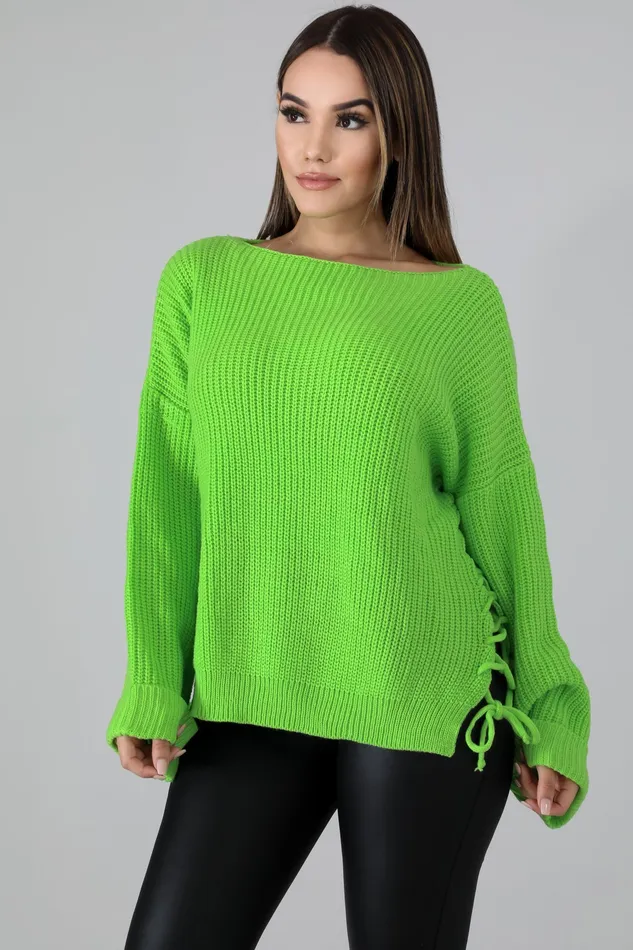 Vibrators | Intimate Play Green Knit Braid Sweater