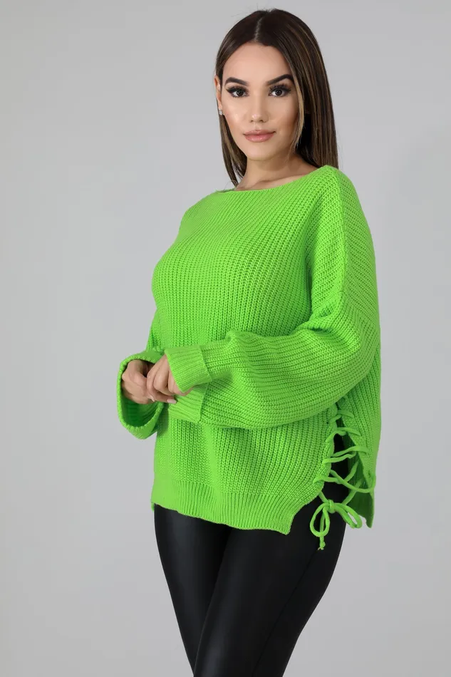 Vibrators | Intimate Play Green Knit Braid Sweater