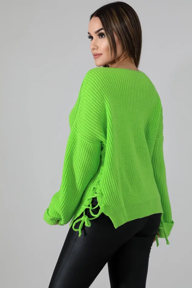 Vibrators | Intimate Play Green Knit Braid Sweater