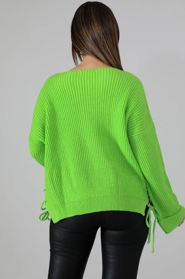 Vibrators | Intimate Play Green Knit Braid Sweater