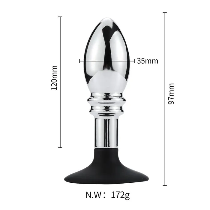 Vibrators | Kiotos Buttplug Aluminium Met bal En ribbels En Zuignap