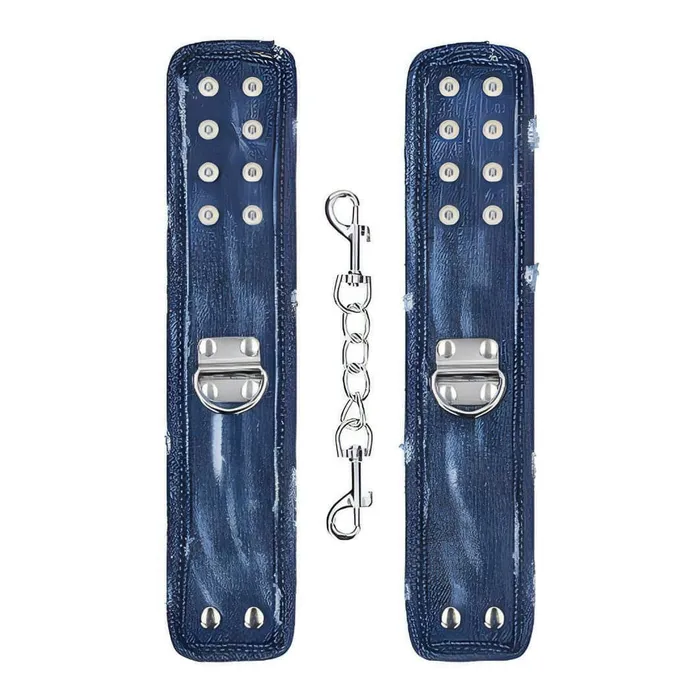 Vibrators | Ouch! Denim Handcuffs - Roughend Denim Style - Blue