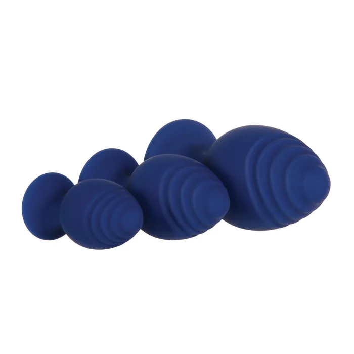 Anal | Evolved Novelties Evolved Get Your Groove On 3 Pc Silicone Anal Plug Set - Blue
