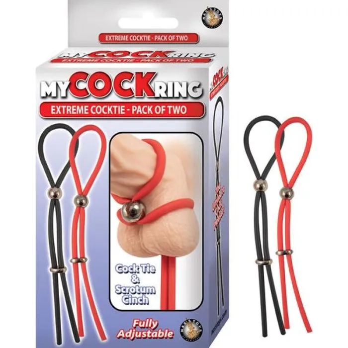 Anal Nasstoys My Cockring Extreme CocktiePack of Two Black Red