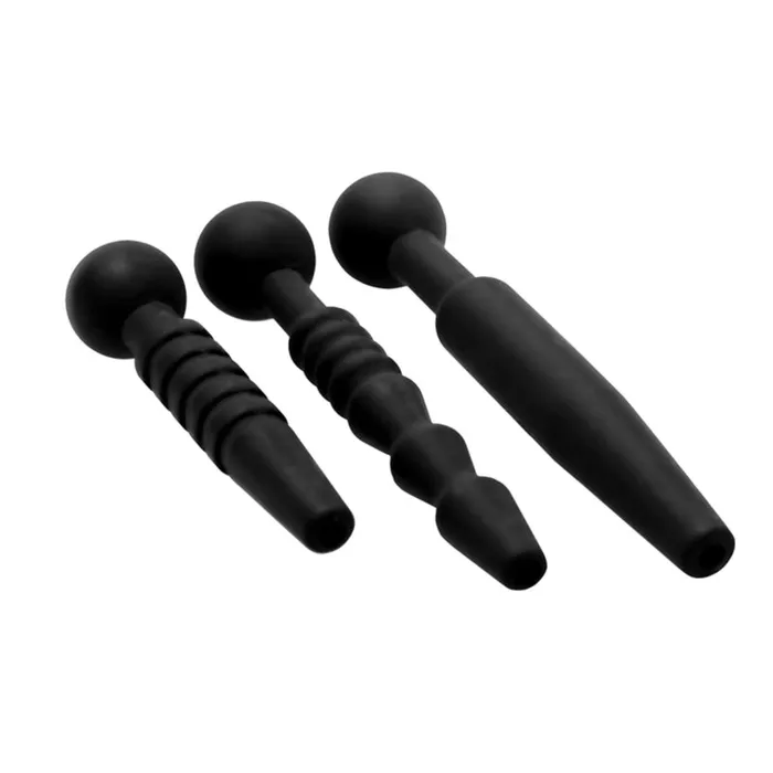 Anal XR Brands Master Series Dark Rods 3 Piece Silicone Penis Plug Set