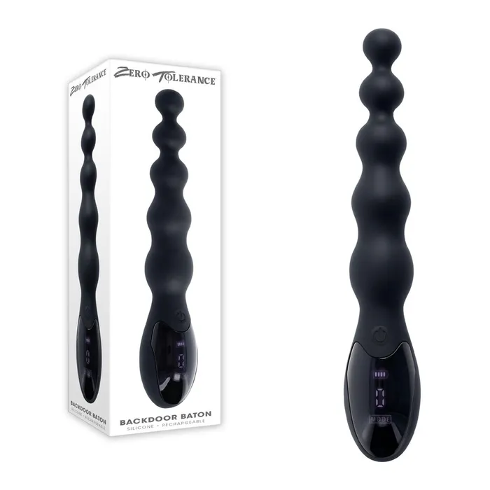 Anal Zero Tolerance Zero Tolerance BACKDOOR BATON Black 24 cm USB Rechargeable Vibrating Anal Beads