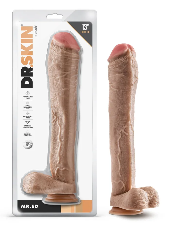 Blush Dildos Dr Skin Mr Inch Dildo With Balls Beige