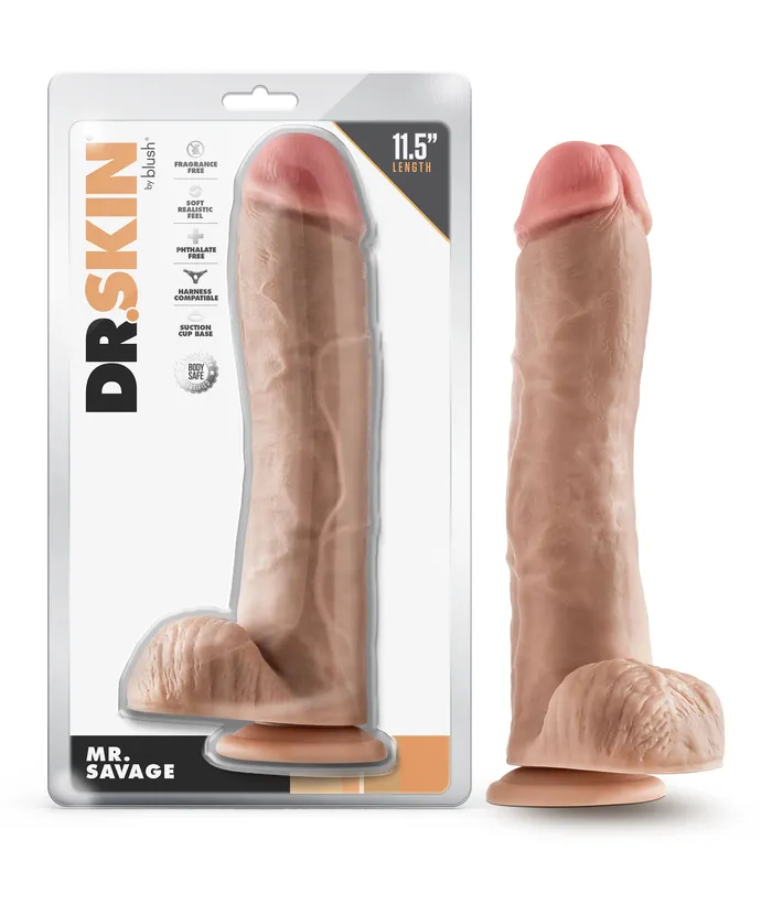 Blush Dildos | Dr. Skin - Mr. - Inch Dildo With Balls - Beige