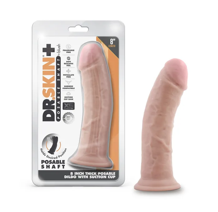 Blush Dildos Dr Skin Plus 8 Inch Thick Posable Dildo