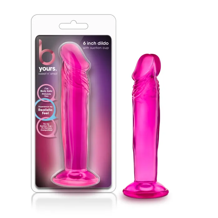 Blush Novelties Dildos B Yours Sweet n Small 6 Inch Dildo With Suction Cup Pink