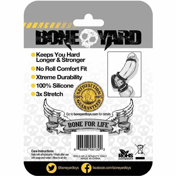 Boneyard Silicone Ring 30mm - Black 30 mm Cock Ring | C1 Releasing Male Sex Toys