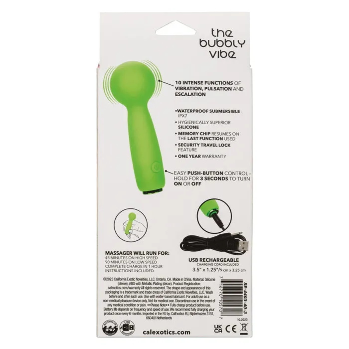 Calexotics Vibrators | Neon Vibes - the Bubbly Vibe - Green