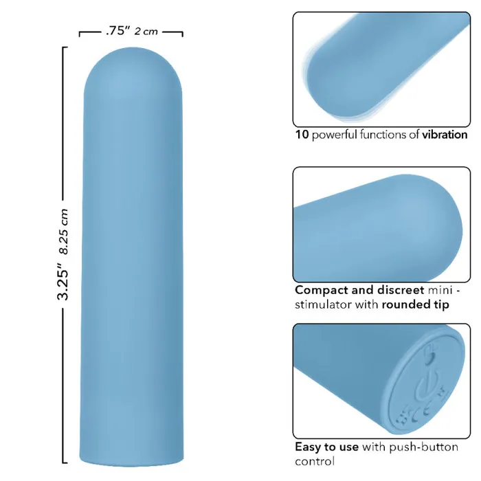 Calexotics Vibrators | Turbo Buzz Rounded Bullet - Blue