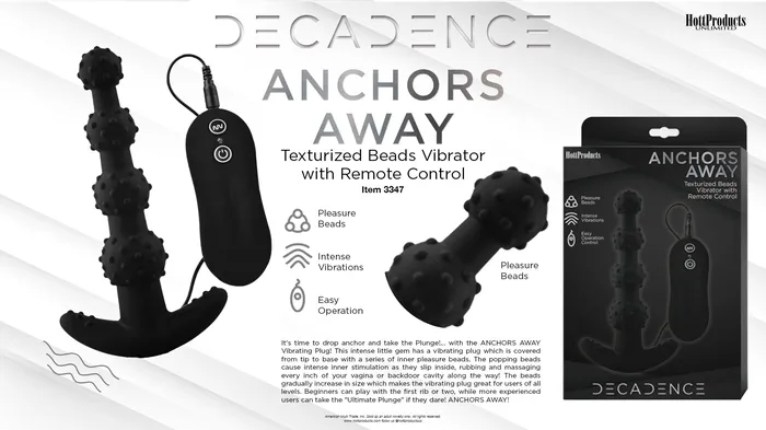 Decadence Anchors Away An Beads W/ Controller | HOTT Products Male Sex Toys