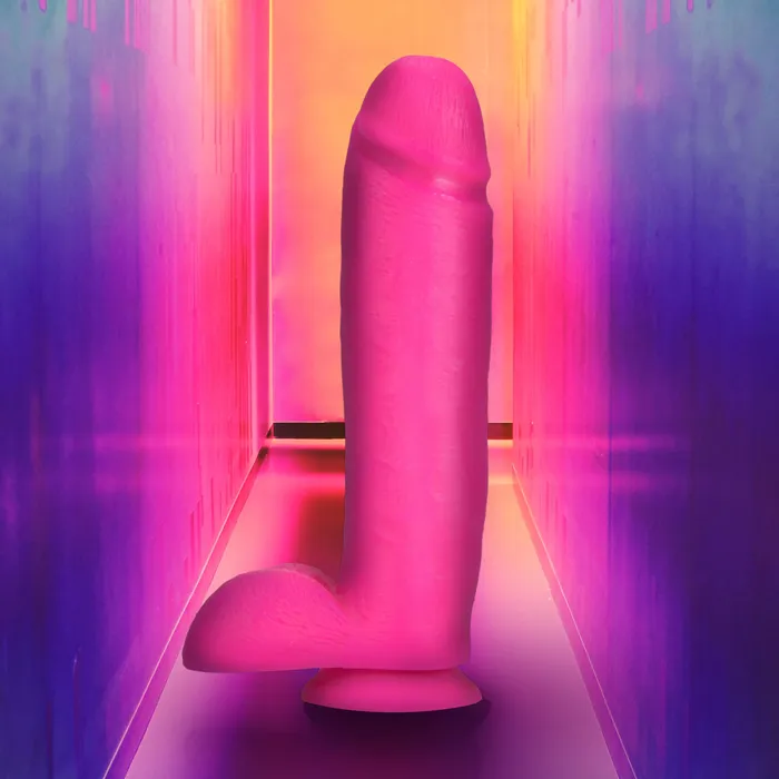 Dildos | Blush Novelties Neo Elite 10in Dual Density Cock W/ Balls Neon