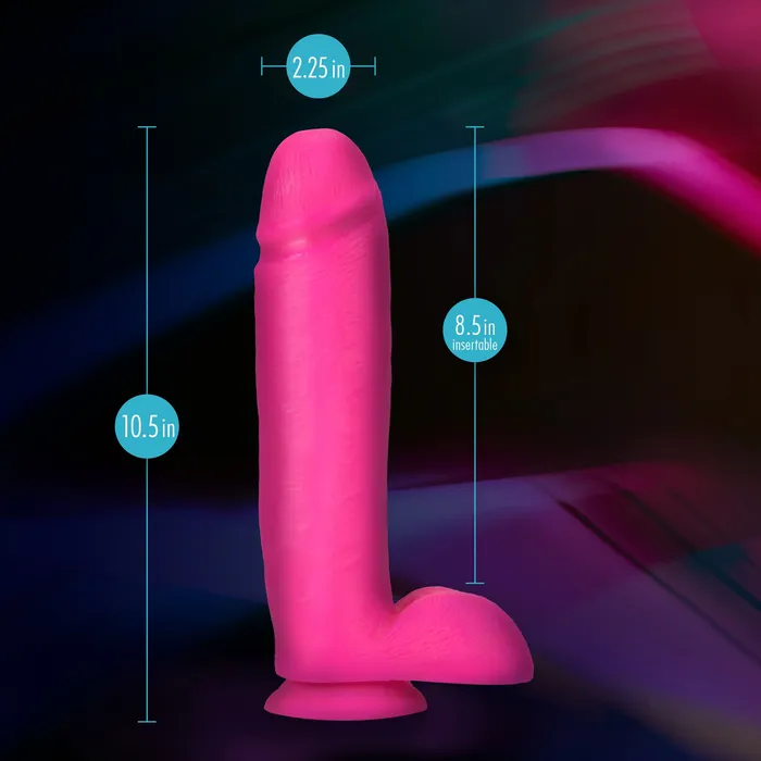 Dildos | Blush Novelties Neo Elite 10in Dual Density Cock W/ Balls Neon