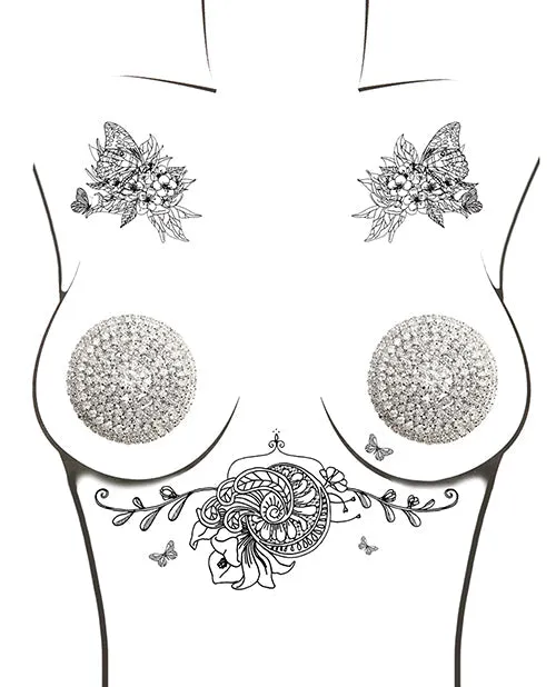 Dildos | Neva Nude Neva Nude Burlesque Big O Crystal Jewel Reusable Silicone Pasties - Silver O/s