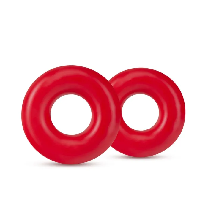 Eden Anal Eden Soft Stretchy Red Oversized Donut Cock Rings Set of 2