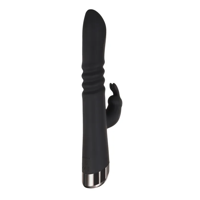 Evolved Vibrators | Evolved Rapid Rabbit - Black 25.4 cm USB Rechargeable Thrusting Rabbit Vibrator - EN-RS-8409-2