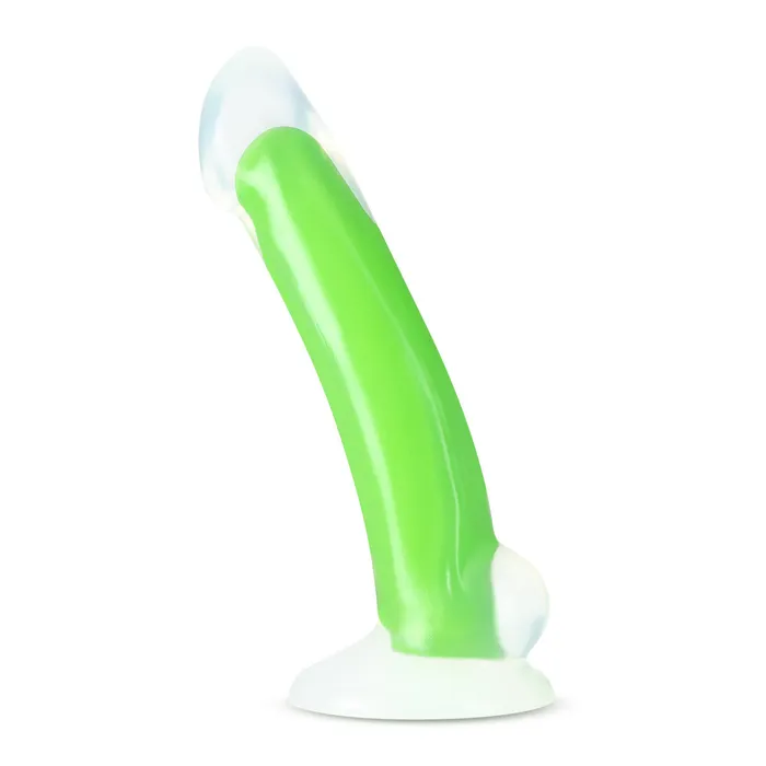 Female Sex Toys Eden 7 Long Glow In The Dark Green Silicone Curved G Spot Realistic Dildo With Suction Cup Base Eden