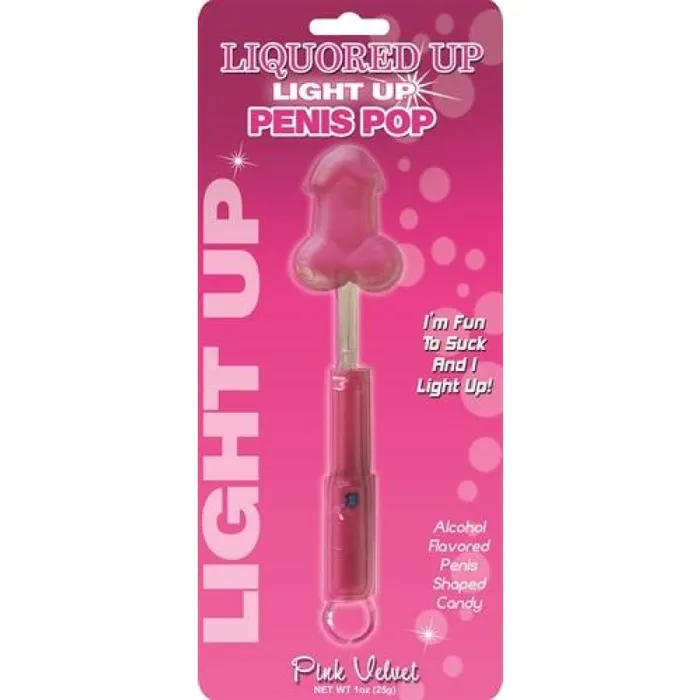 Hott Products Vibrators Liquored Up Light Up Penis Pop Pink Velvet