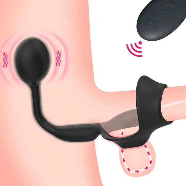 Lusty Age 3 in 1 Vibrating Prostate Massager with Cock Ring Male Sex Toys