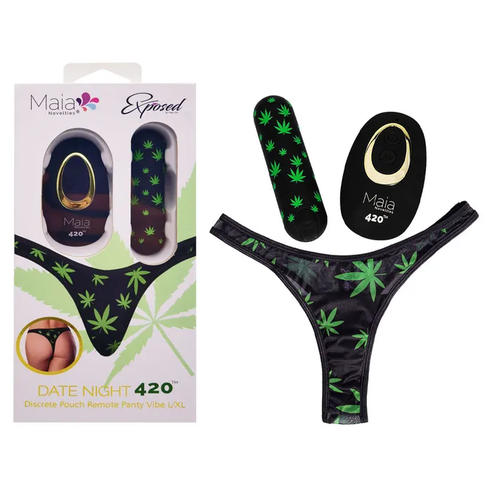 Maia Toys Female Sex Toys Maia DATE NIGHT 420 PANTY VIBE SM Black SM 420 Panty with Black USB Rechargeable Bullet 