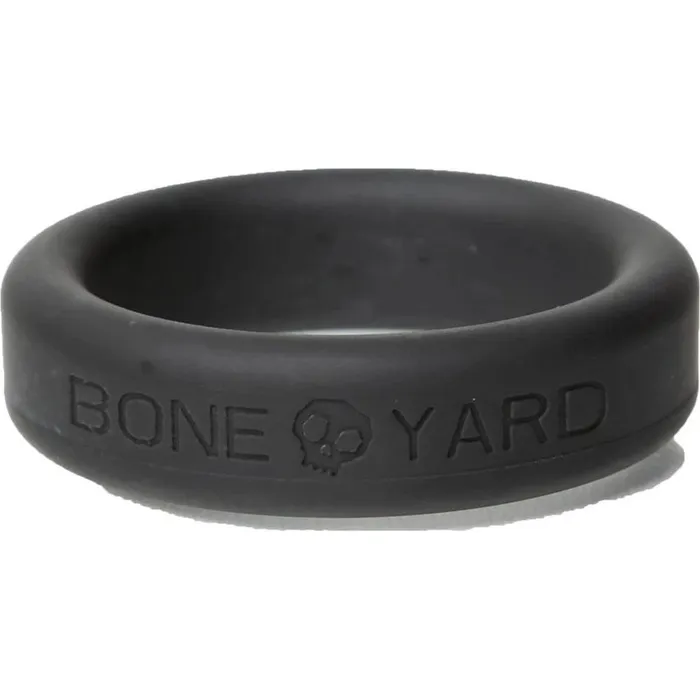 Male Sex Toys | C1 Releasing Boneyard Silicone Ring 35mm - Black 35 mm Cock Ring