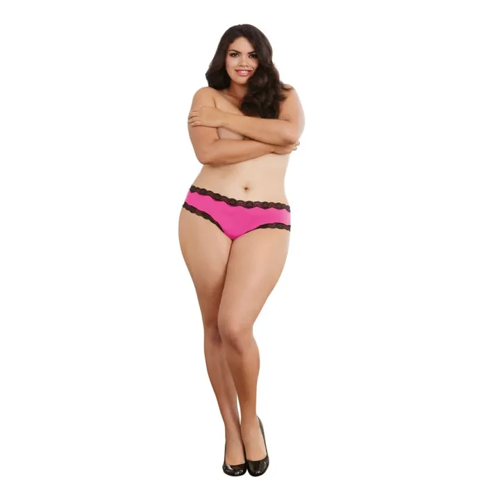 Open Back Panty - 1x - Hot Pink/ Black | Dreamgirl Vibrators