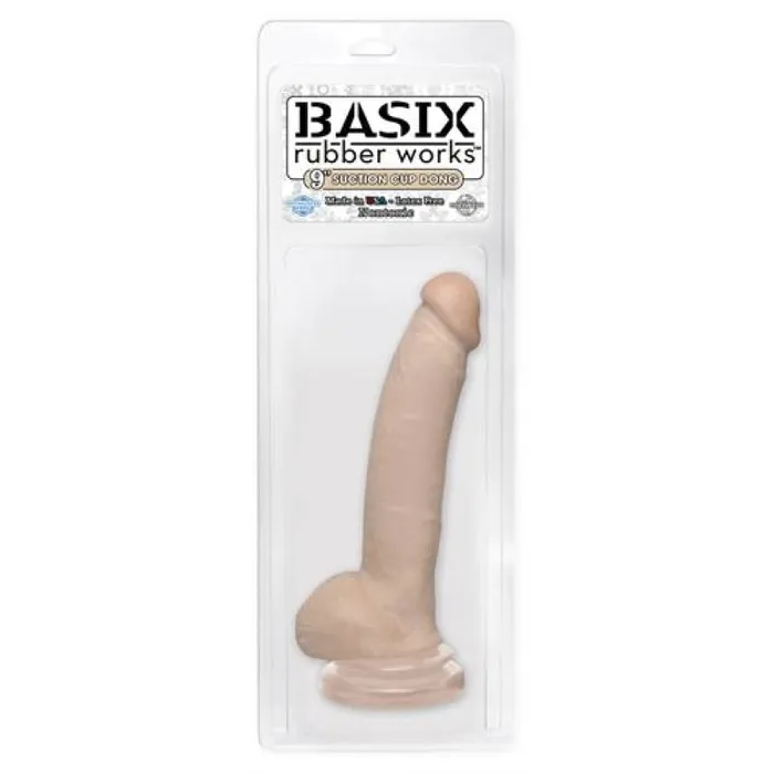 Pipedream Dildos Basix Rubber Works 9 Inch Suction Cup Dong Flesh