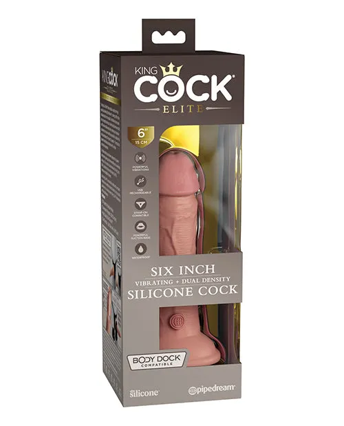 Pipedream King Cock Elite 6 Inch Vibrating Silicone Dual Silicone Dual Density Cock | Dildos