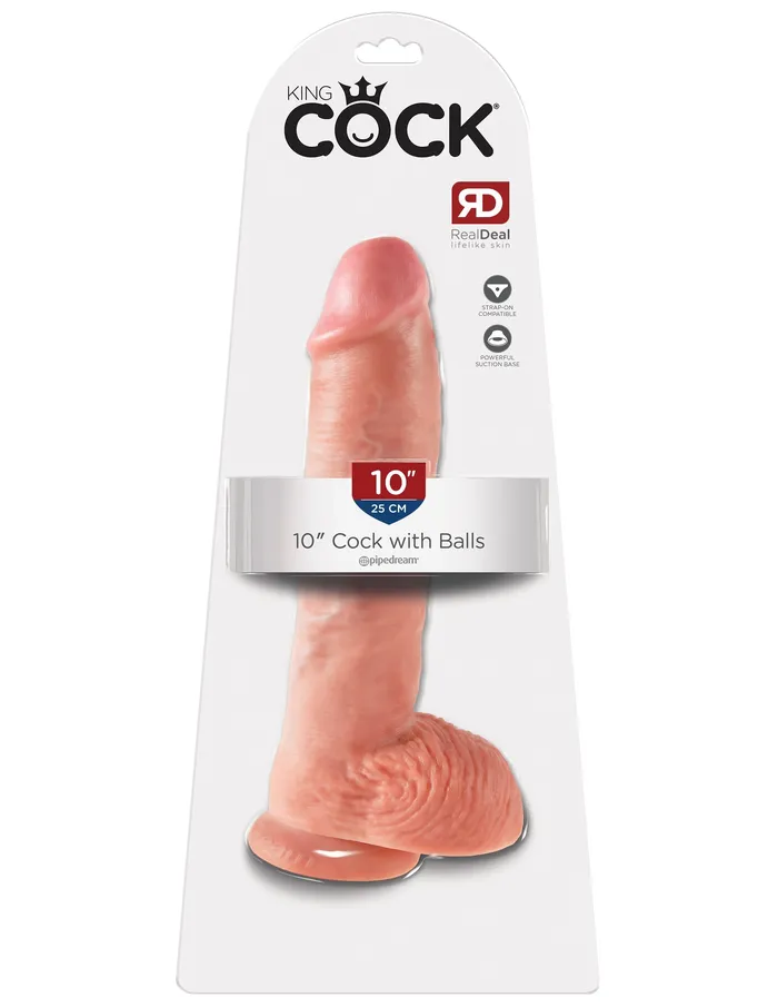 Pipedreams Dildos King Cock 10 Cock with Balls Light