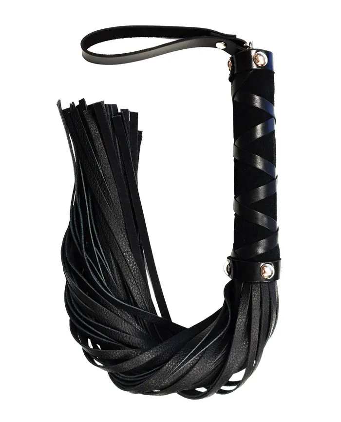 Rouge Short Leather Flogger Wstuds Black Rouge Group Ltd Restraints