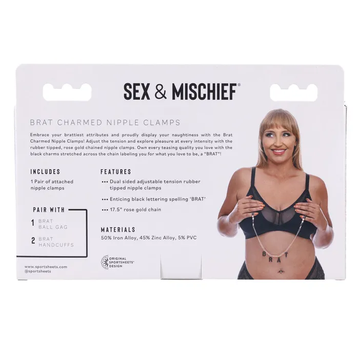 Sportsheets Couples | Sex & Mischief Brat Charmed Nipple Clamps-(ss09847)