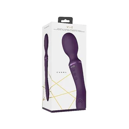 Vibrators Shots America VIVE ENORA Rechargeable DualEnded Silicone PulseWave GSpot Wand Vibrator Purple