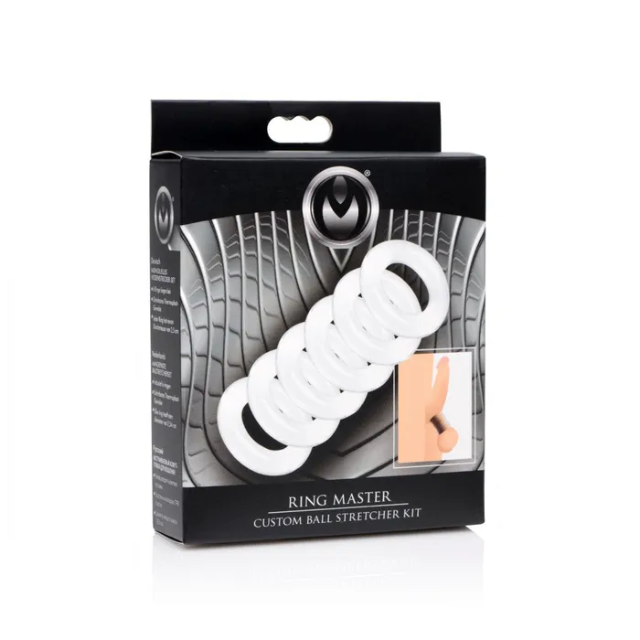 XR Brands Master Series - Ring Master Custom Ball Stretcher Kit - Clear | Male Sex Toys