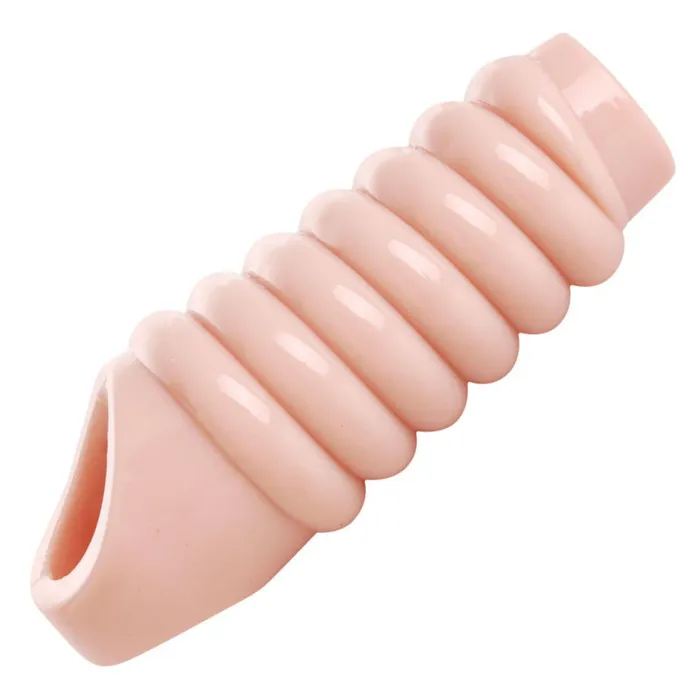 XR Brands Size Matters Really Ample Ribbed Penis Enhancer Sheath Male Sex Toys