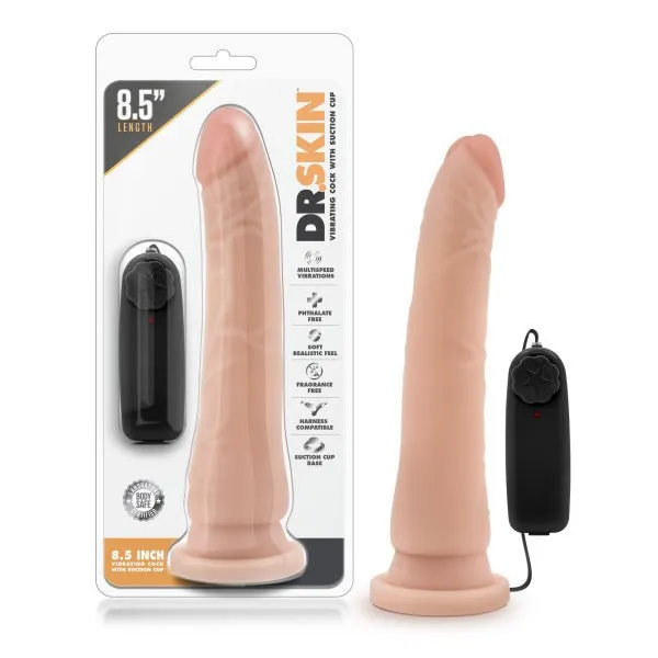 Blush Novelties Dildos Dr Skin 85 Vibrating Realistic Cock Flesh 216 cm Dong